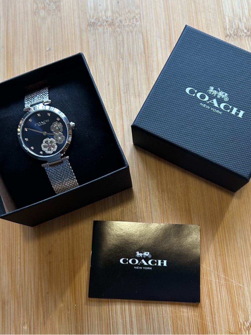 Coach Park Carnation Watch With 34mm Navy Blue Face & Silver MeshBracelet - Picture 9 of 9